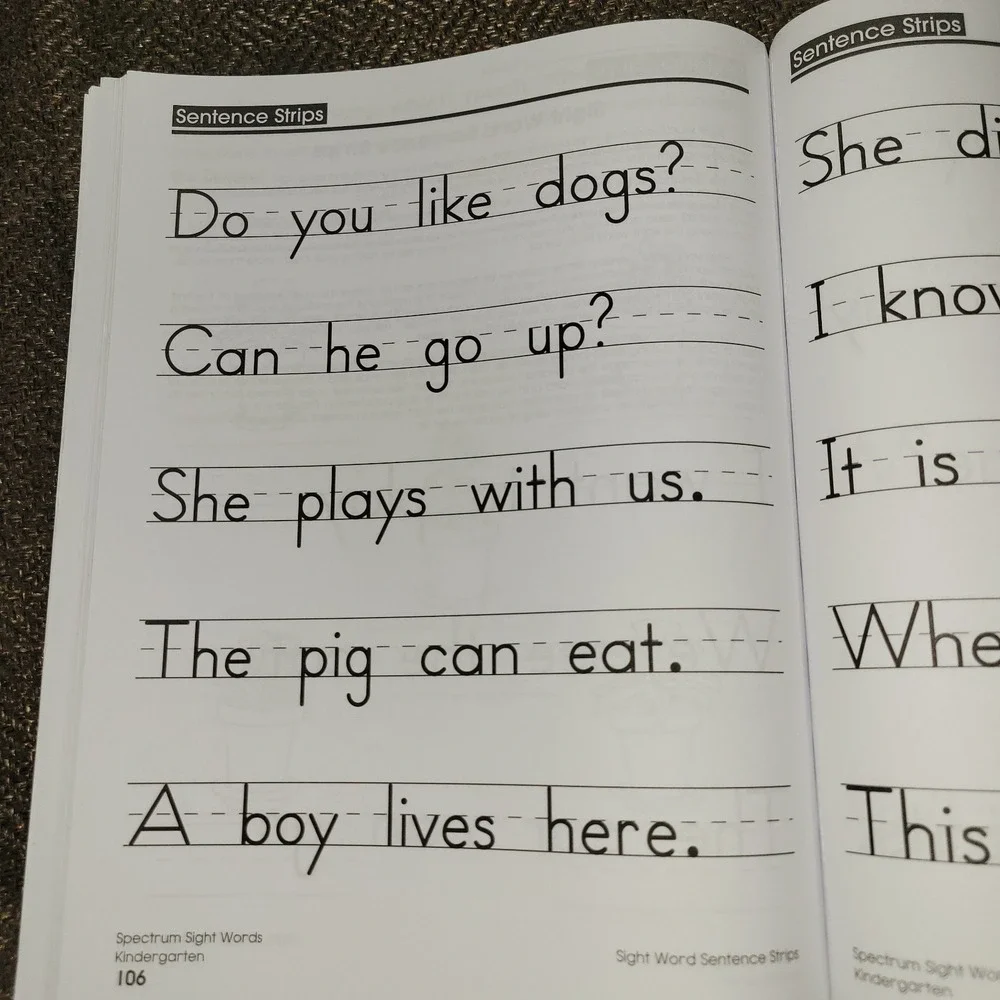 Spectrum Sight Words Grade‎ K Kindergarten Workbook Carson Dellosa Phonics...